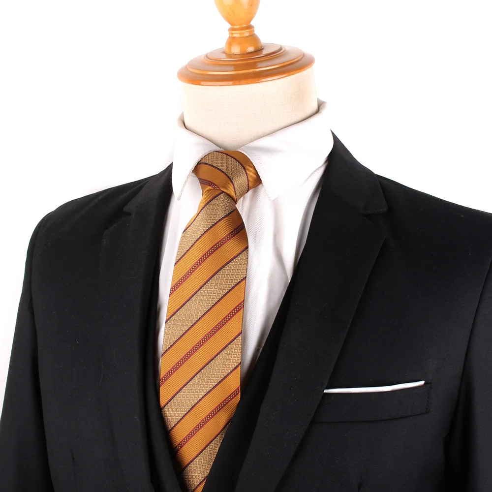 Orange Braune Krawatten für Männer und Frauen, Anzug, gestreifte Krawatte für Party, Business, klassische Paisley-Krawatten, Hochzeit, Krawatte, Bräutigam-Geschenke – Detail 18