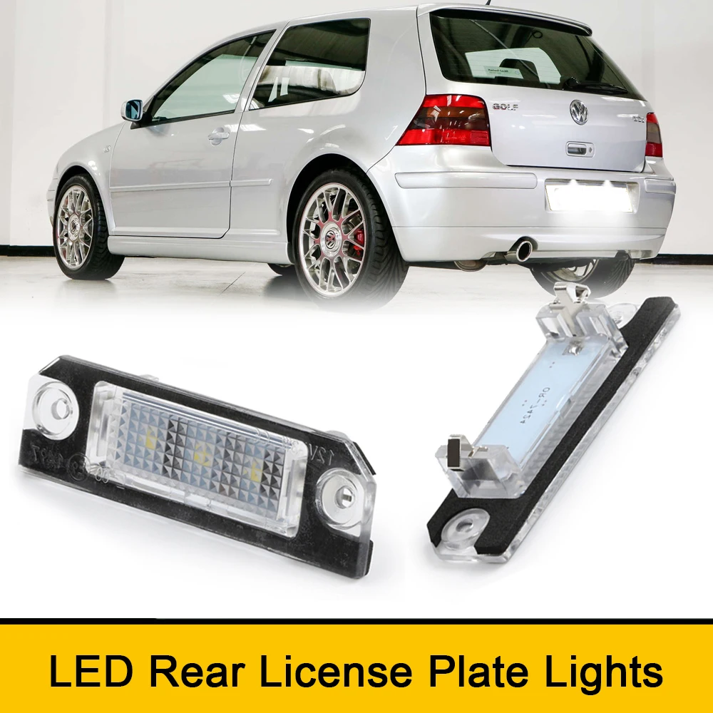 

3SMD White LED License Number Plate Lights No Error for Golf 4 5 Lupo Polo 9N Passat 3C B6 Limousine 2005-2010 Car Styling