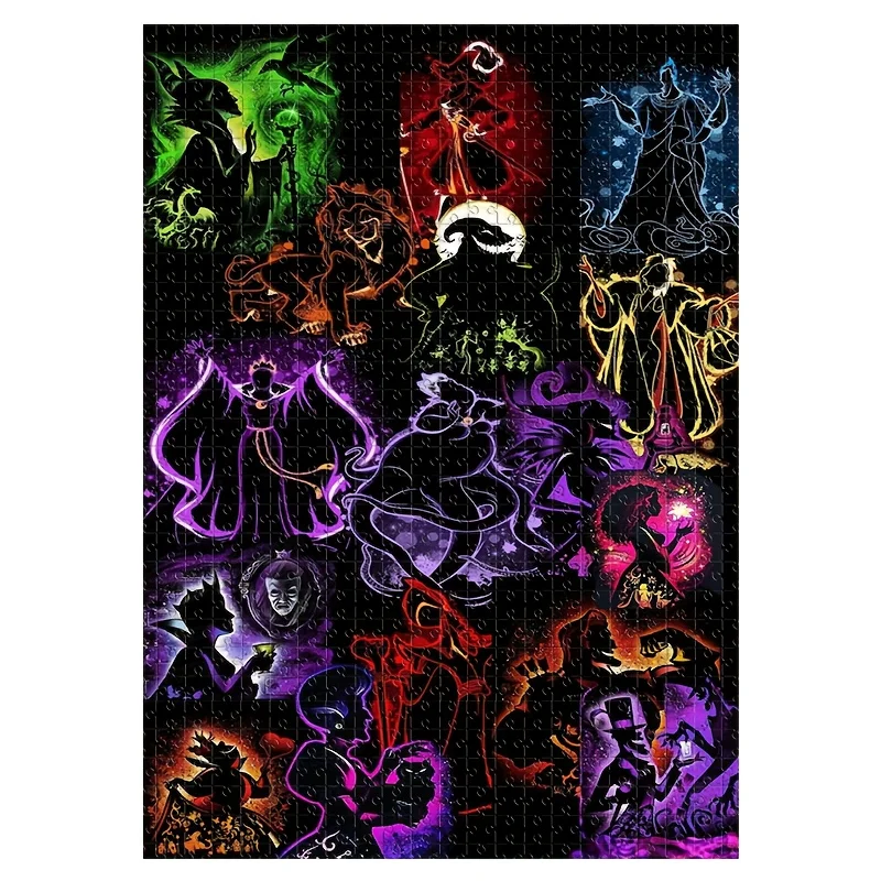1000pcs Puzzle, DIY Gift for Adults and Family, Villain Maleficent, Cruella, Ursula, The Nightmare Before Christmas, Holiday G
