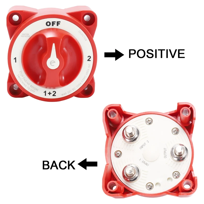 9002E 32V 350 Amp E-Series Waterproof Ignition Protected Marine Boat Dual Battery Isolator Switches