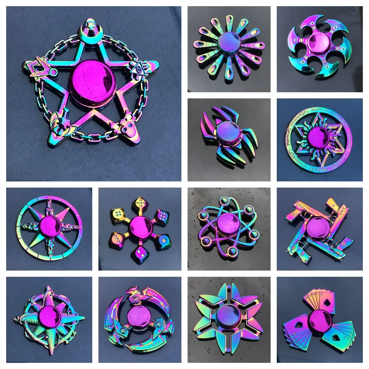 

Metal Rainbow Fidget Spinner EDC Hand Spinner Anti-Anxiety Toy for Spinners Focus Relief Stress ADHD Finger Spinner Kids Toys