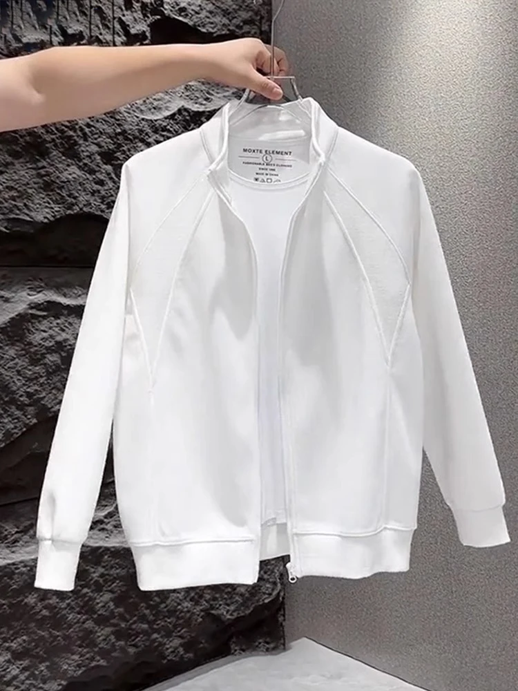 

White Hoodie for Men Casual Sli Spring Autumn New Sle High End Open Cardigan Korean Version Breathable Cotton...