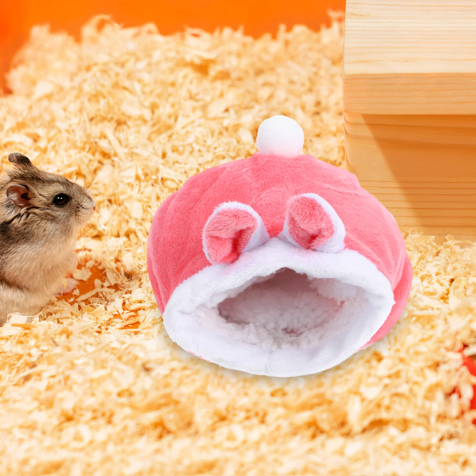 

Pet Bed For Hamster Hedgehog Rabbit Winter Warm Bed Small Animal Bedding Soft Comfortable Washable Pink