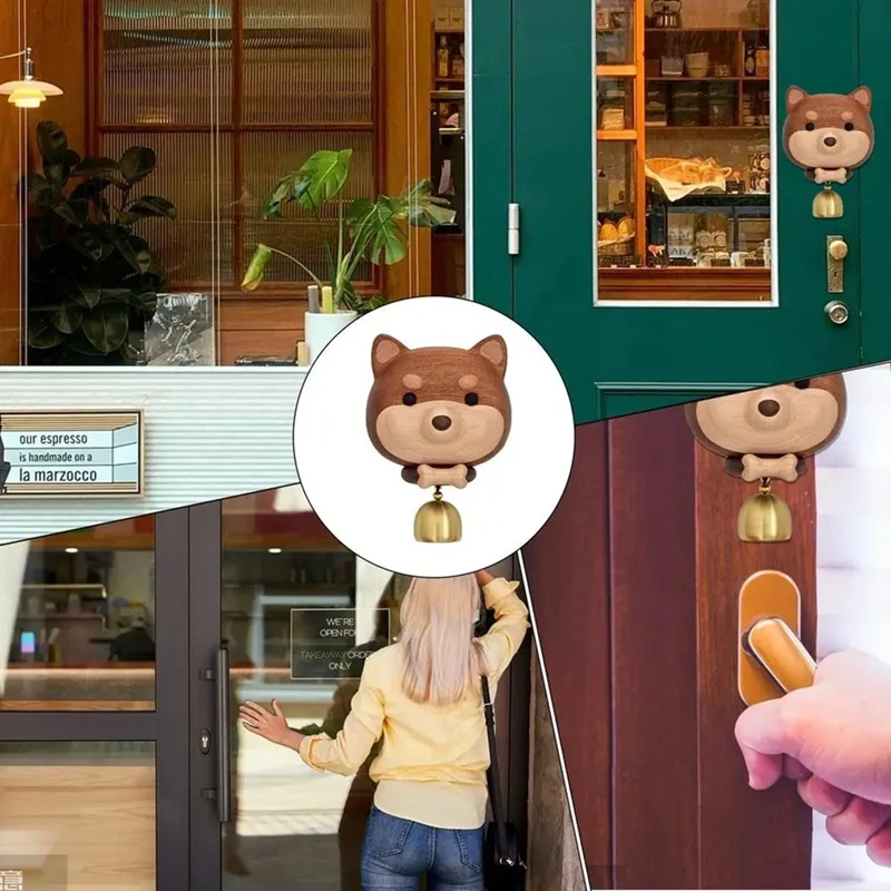 Cartoon Door Bell Ornament Doorbell Dog Wind Chime Wooden Bell Wood Doorbell Door Chime Door Opening Shopkeepers Bell