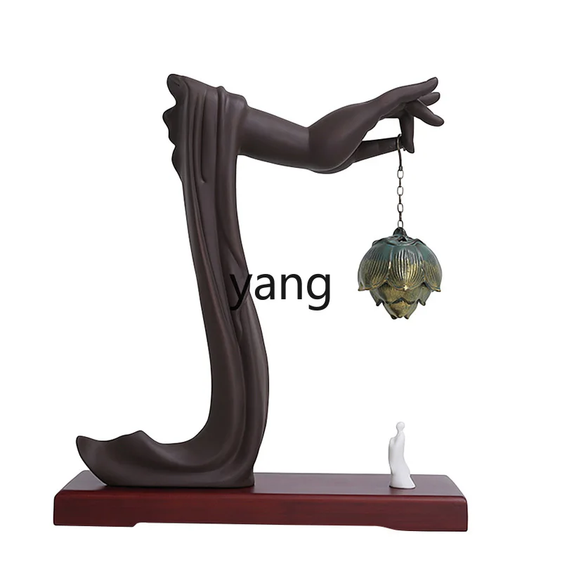 LTT Purple Sand Bergamot Backflow Incense Burner Sandalwood Agarwood Modern Entrance Lotus Zen