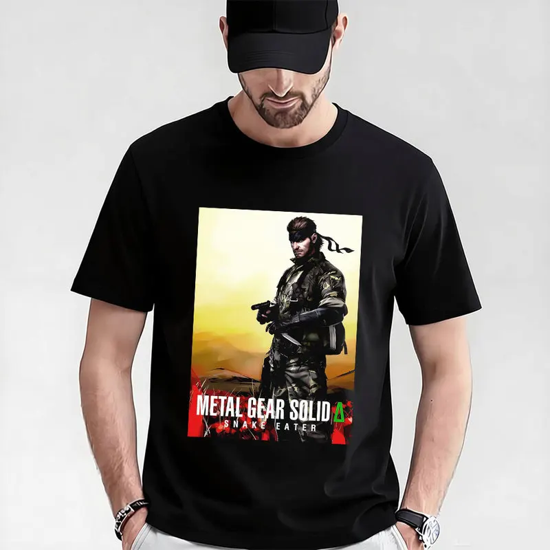 Metal Gear Solid MGS Game Gift T‑Shirt for Gamer 0315 Unisex Cotton Short Sleeve Tees Solid Snake Graphic Print Streetwear Tops