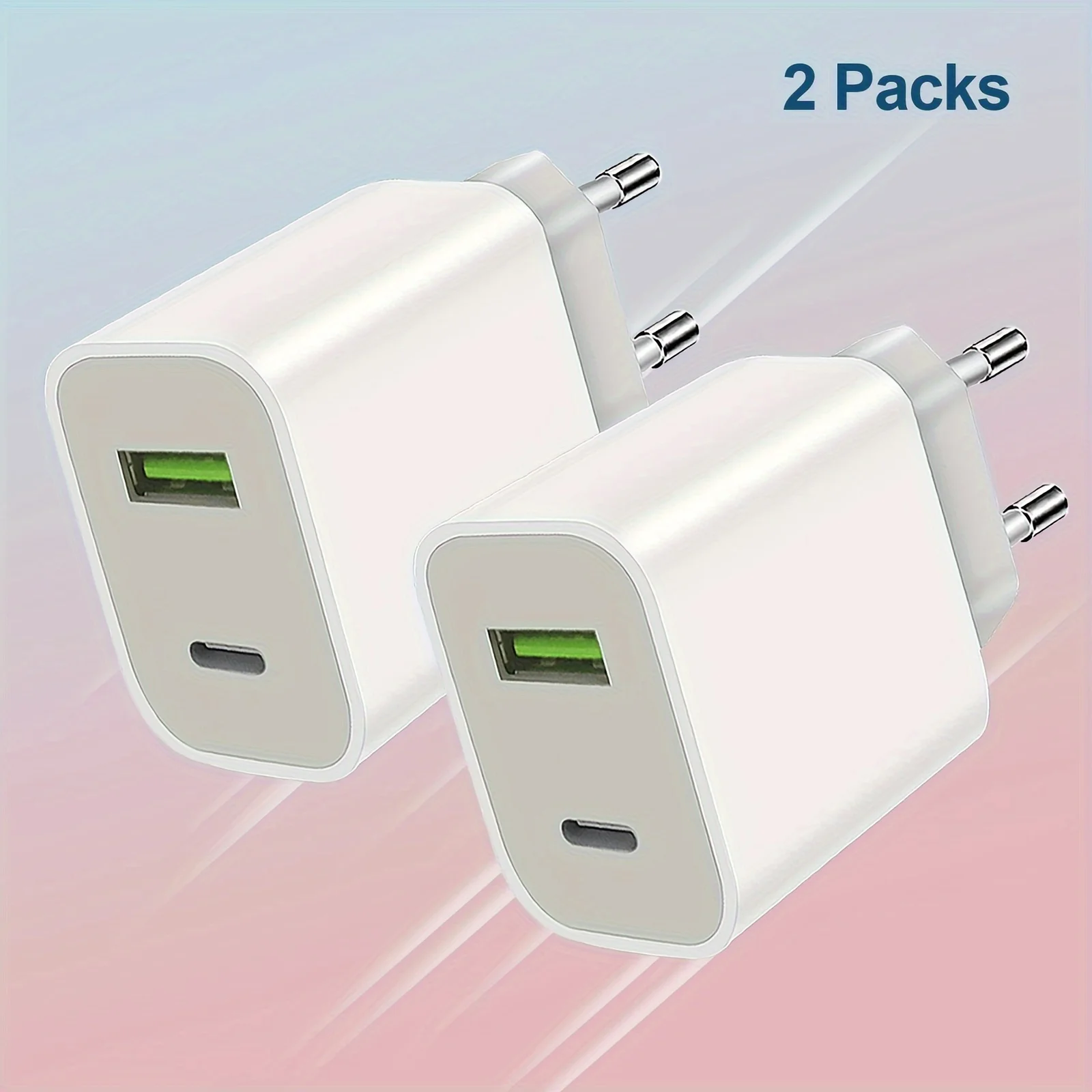 2 قطعة شاحن USB C كتلة محول الطاقة شاحن الحائط ، مزدوج سريع التوصيل شحن الطوب مناسبة آيفون 14/14 برو/13/12/11/XS