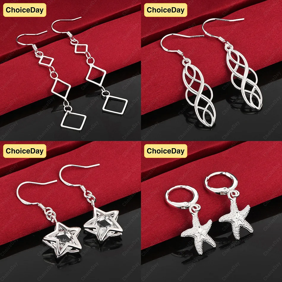 

ChoiceDay 925 Sterling Silver Delicate Star Dangle Earrings Women Gift Party Accessories Jewelry