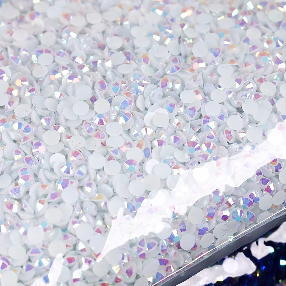 Toplu toptan 2-6mm jöle AB reçine olmayan sıcak düzeltme Rhinestones düz geri plastik kristaller Strass Glitters büyük paket taşlar