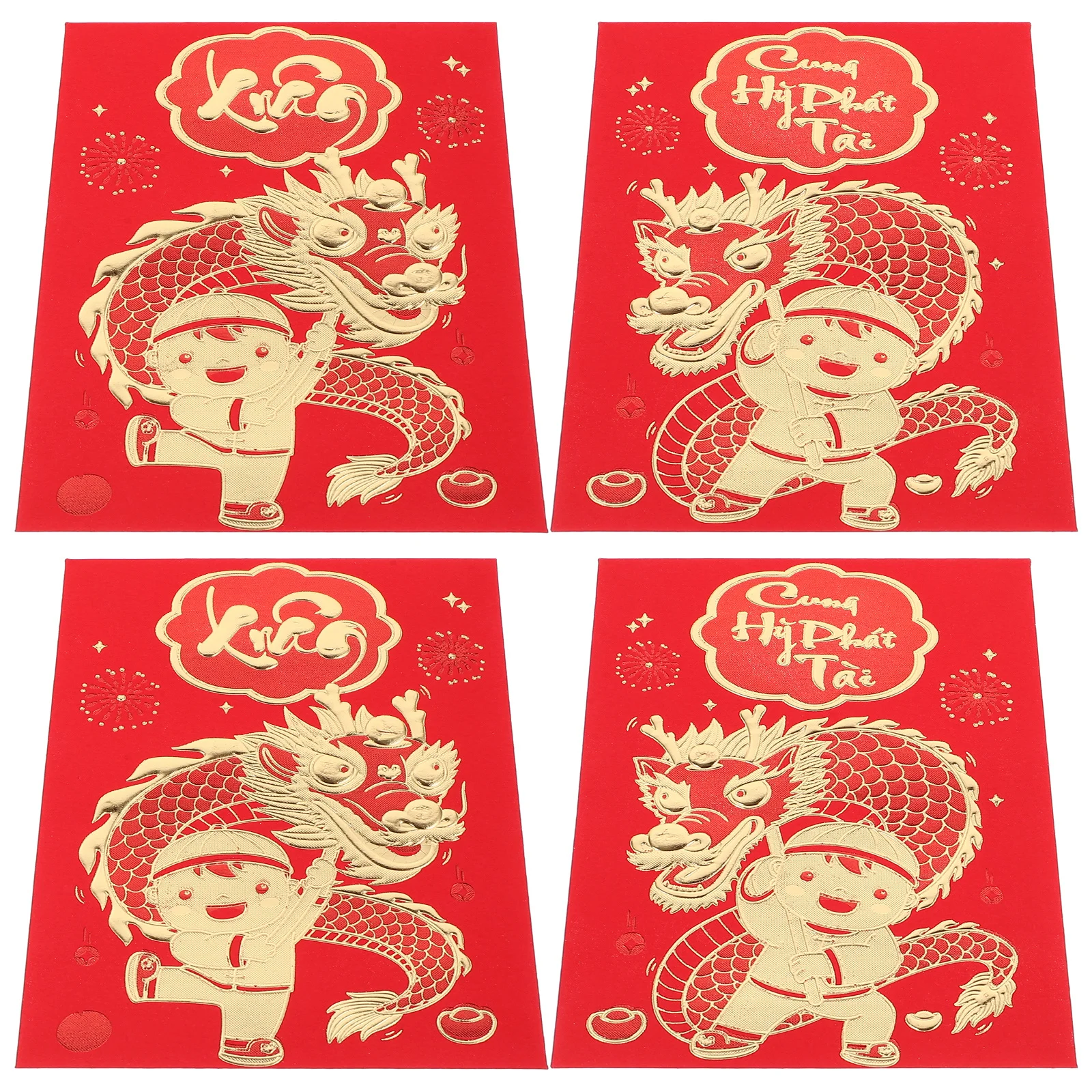 12Pcs Red Envelopes Chinese Lucky Money Packets Delicate Pattern Traditional Culture Spring Festival Cash Gift Bags 2024 Year