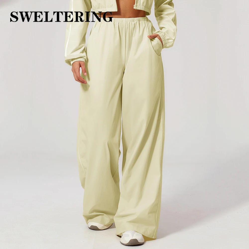 Women High Waist Wide Leg Pants Leggings Breathable Fitness Bell-bottoms Outdoor Sun Protection Workout Sports Flared Pants