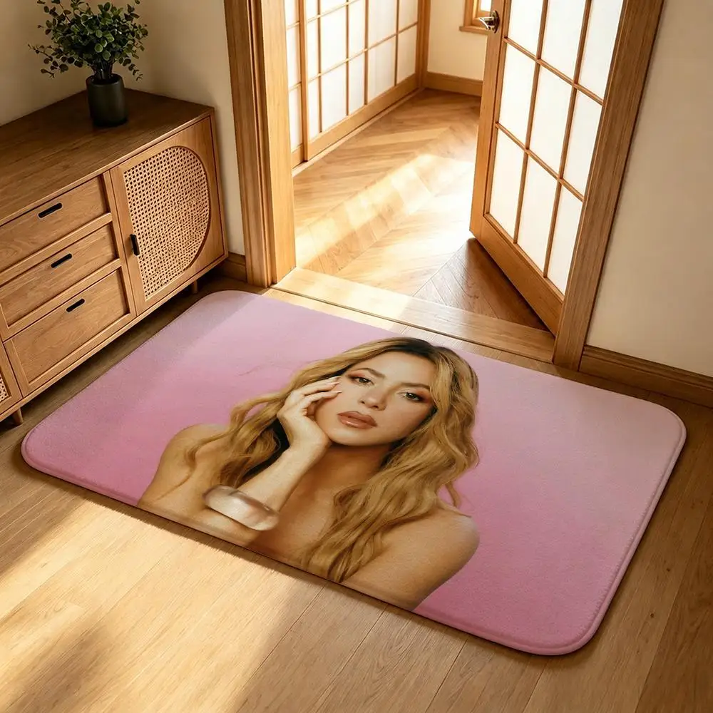 Celebrity-ShakiraS Floor Mat Shower Foot Mat, Bedside Carpet, Entrance Absorbent Doormat, Soft Non-Slip