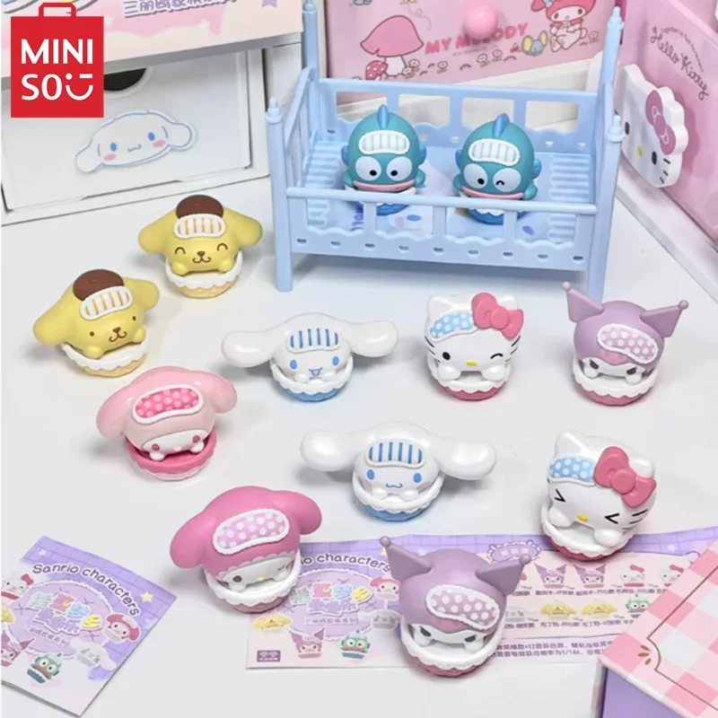 MINISO Sanrio Family Cradle Dreamland Series Stacked Pleasure Blind Box Kawaii Hello Kitty Model Children's Toys Birthday Gift