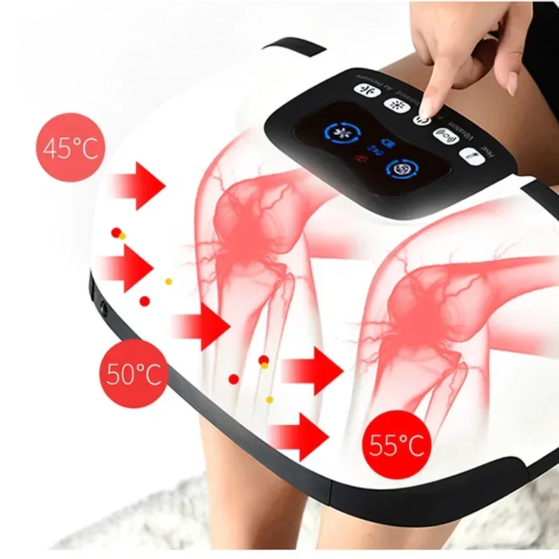 220v Home Knee Joint Massager Electric Heating Elderly Knee Protector Warm Compress Vibration Air Pressure Kneading Massager
