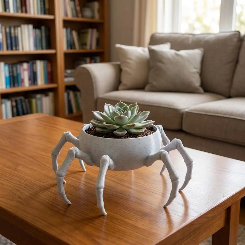 3D Printed Spider Shaped Planter Gothic Style Multi-functional Entrance Storage Box Novelty Plastic