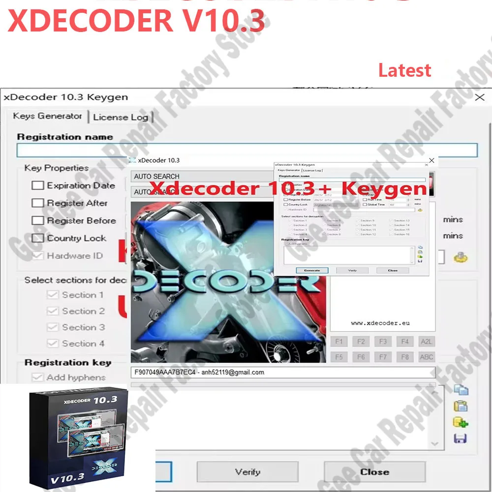 Xdecoder 10.3 obd2 scanner with Keygen DTC Remover Crack DTC OFF Delete Software Full Verison for Hyun-dai/VAG EDC15 EDC16 EDC17