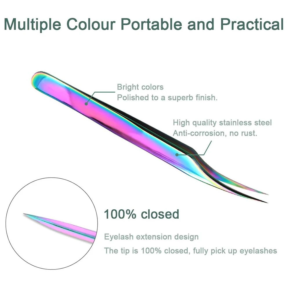 프리미엄 스테인리스 스틸 섬유 팁 속눈썹 익스텐션 트위저, 속눈썹 익스텐션 트위저, 인조 속눈썹 클립, 메이크업 도구, 1 개