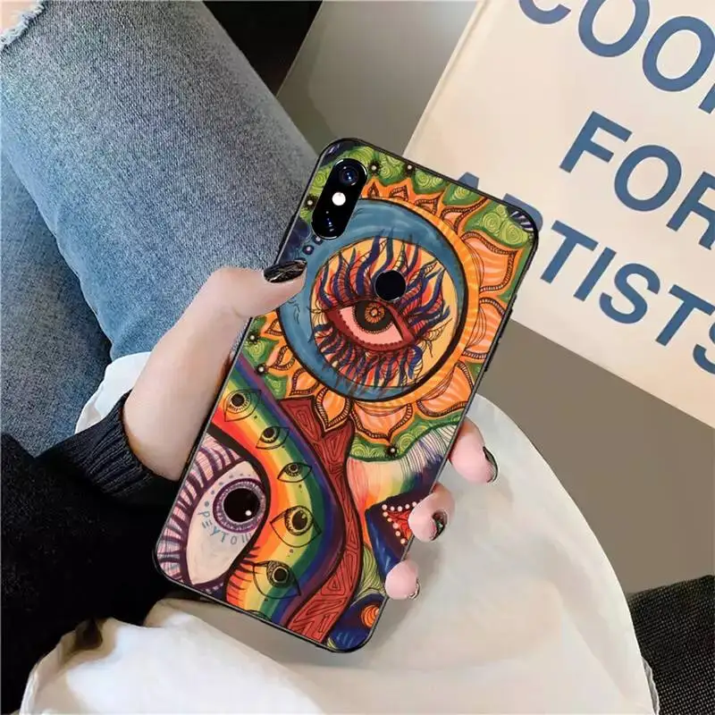 Trippy-Coque de téléphone à motif psychédélique pour Xiaomi, Redmi Note 12 11 7 8 9 10 E s i T X note ultra bery pro 5G 4G