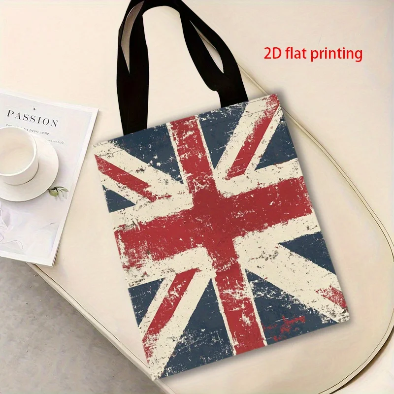 1 Stück Schultertasche mit britischer Union-Jack-Flagge – leichte, langlebige Polyester-Tasche für Damen, Einkaufen, Schule, Reisen – Detail 3