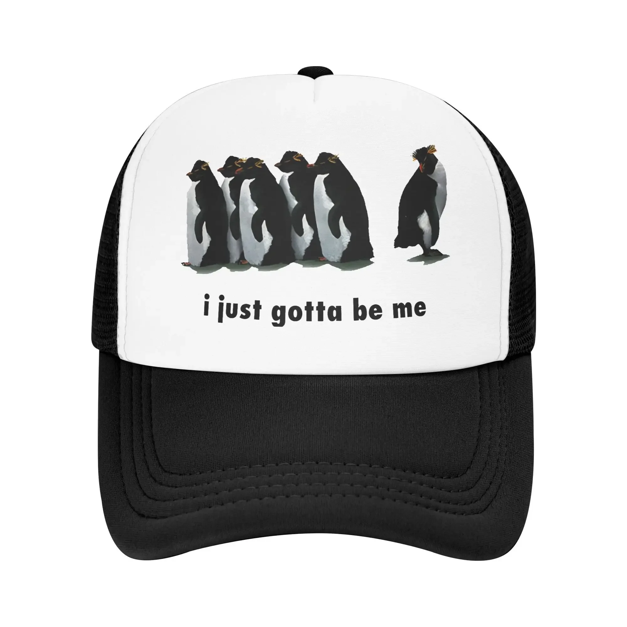 أنا فقط أن أكون لي مضحك البطريق Snapback قبعة للرجال النساء الصيف التبريد شبكة الجانب قبعات للحماية من الشمس قبعات ل أغطية الرأس عادية