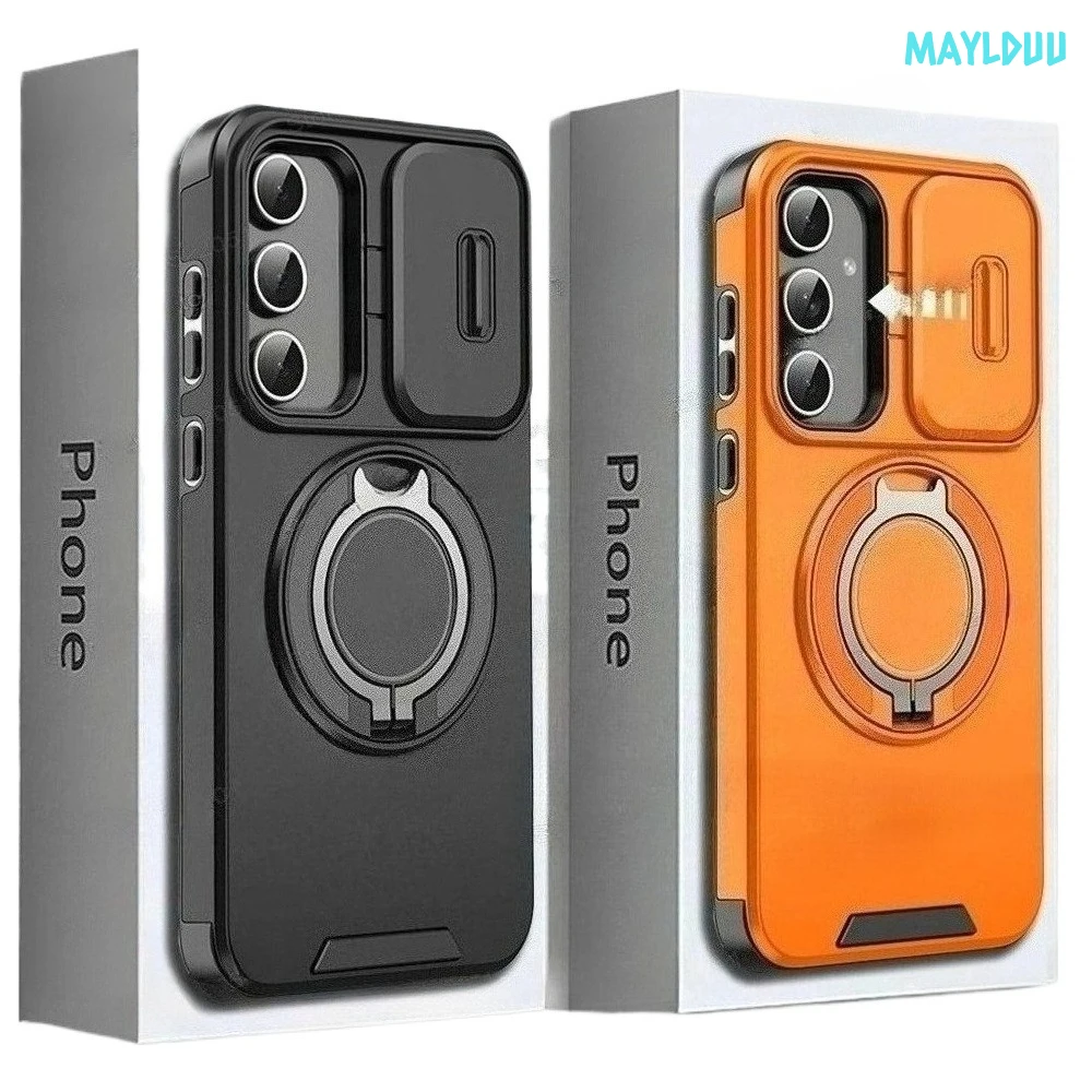 Case For Samsung Galaxy S26 Edge S25 Plus S24 + S23 S22 S21 Ultra S25FE S24FE Slide Camera Protect Magnetic holder Armor Cover