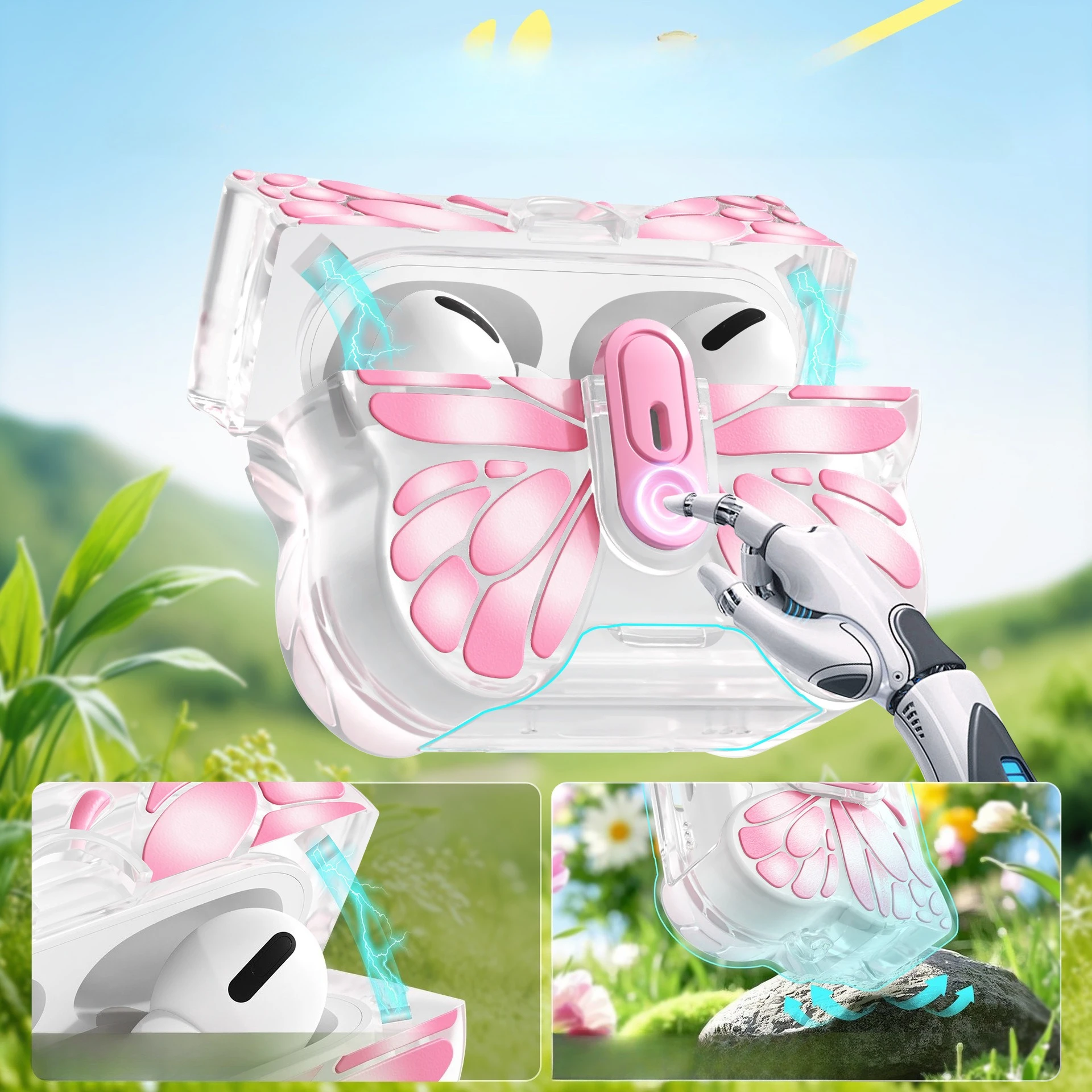Earphone Cover For AirPods Pro 3 Case Full Body Shockproof Protective Mobile Phone Holder Style with Keychain For AirPods Pro2﻿ view 4