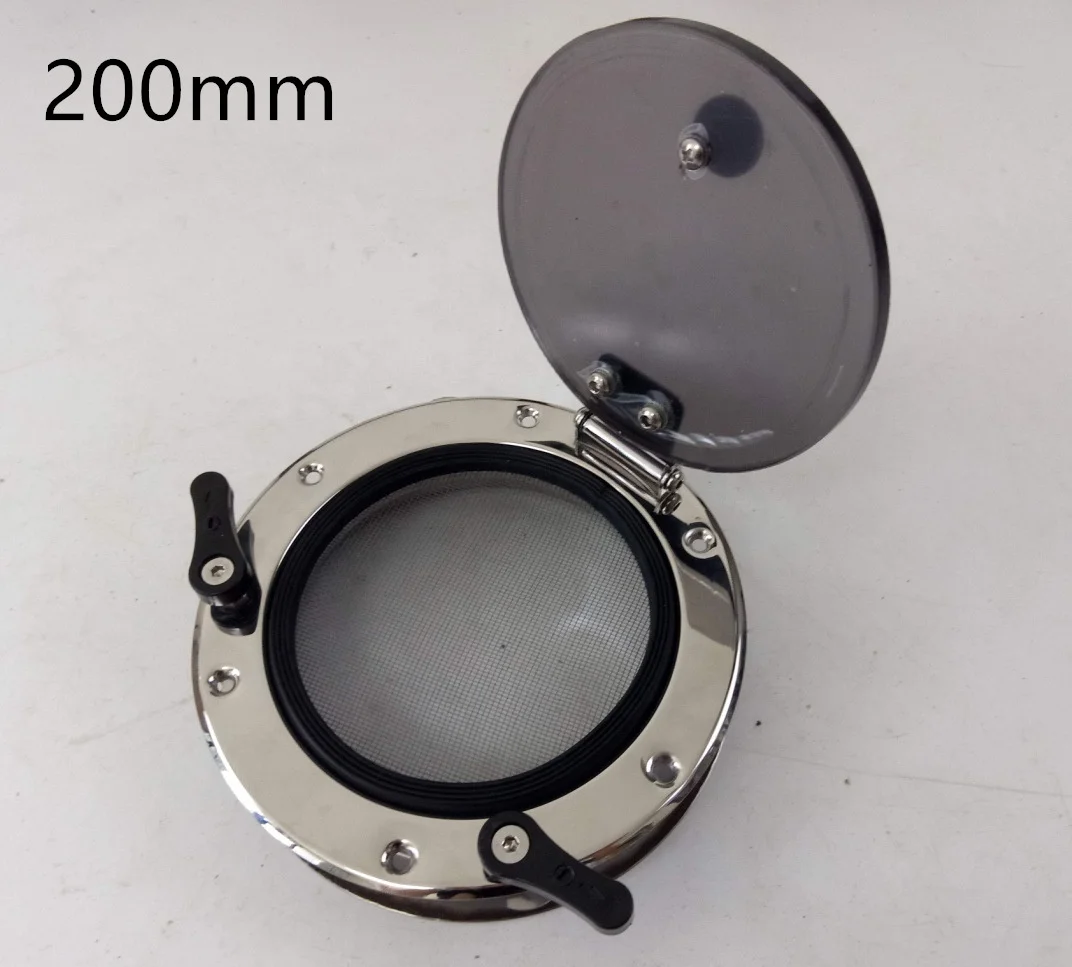 8 Inch 200mm 316L Stainless Steel Round Shape Opening Portlight Porthole Window Hatch for Marine Boat Yacht