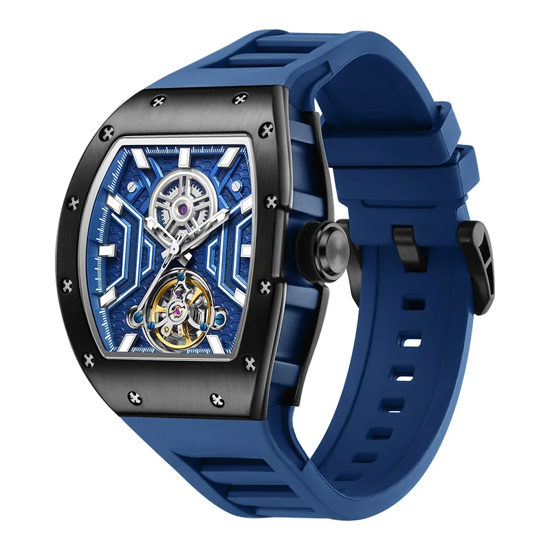 

Stainless Steel Case Dial JC-9-190G-28 Automatic Watch Waterproof Silicone Strap Mechanical Watch Technology Watch Couple Gift