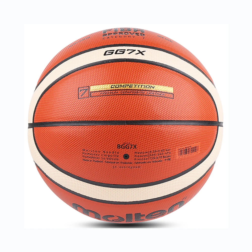 Molten GG7X Basketball Ball Official Size 7 PU Leather Outdoor Indoor Match for Training Matching