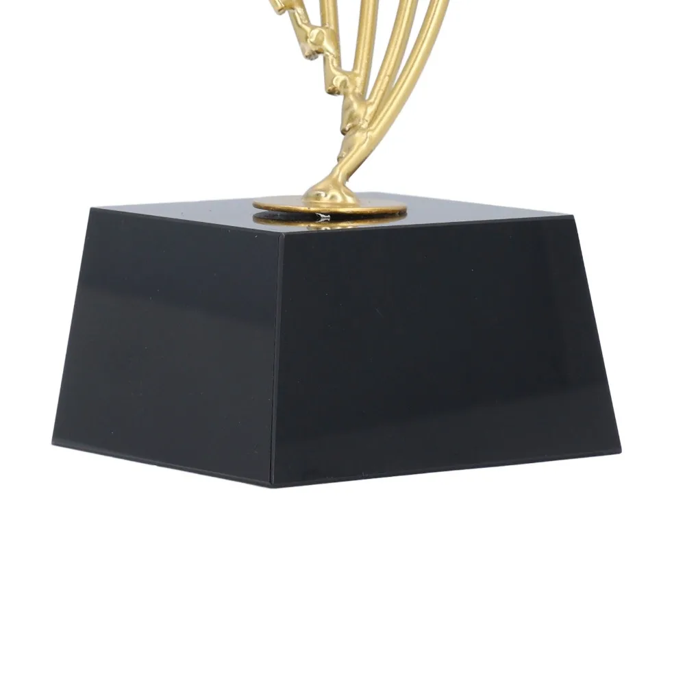 Classic Metal Decorative Sculpture 11.42x2.76in Base Included Tabletop Sculpture Gold Abstract Art Sculpture Desk Shelf