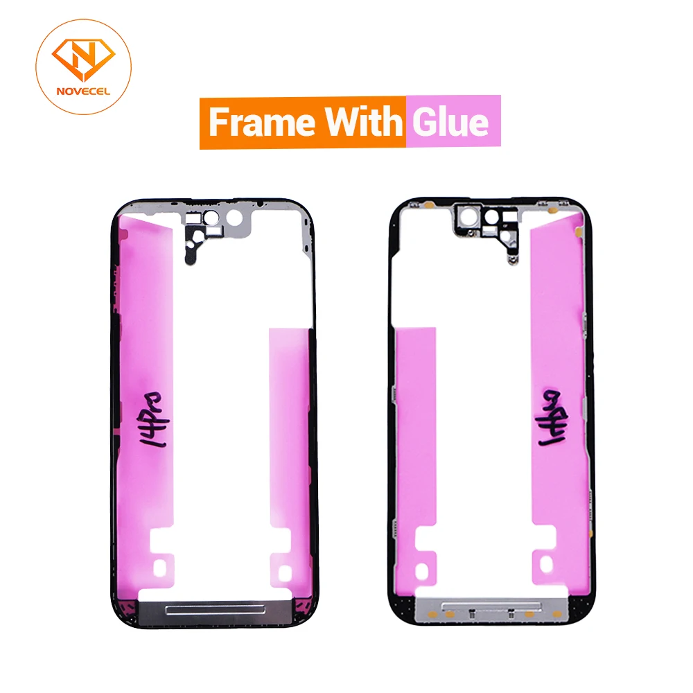 Novecel 10pcs Front Frame Bezel For iPhone 16 16Pro 15 14 13 11 12 Pro Max 12Pro 11Pro LCD Touch Lens Replacement Phone Repair