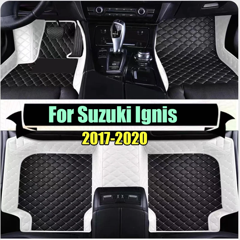 Custom Automotive Car Floor Mats For Suzuki Ignis 2017 2018 2019 2020 Auto Luxury Leather Men Women Car Mats Full Coverage