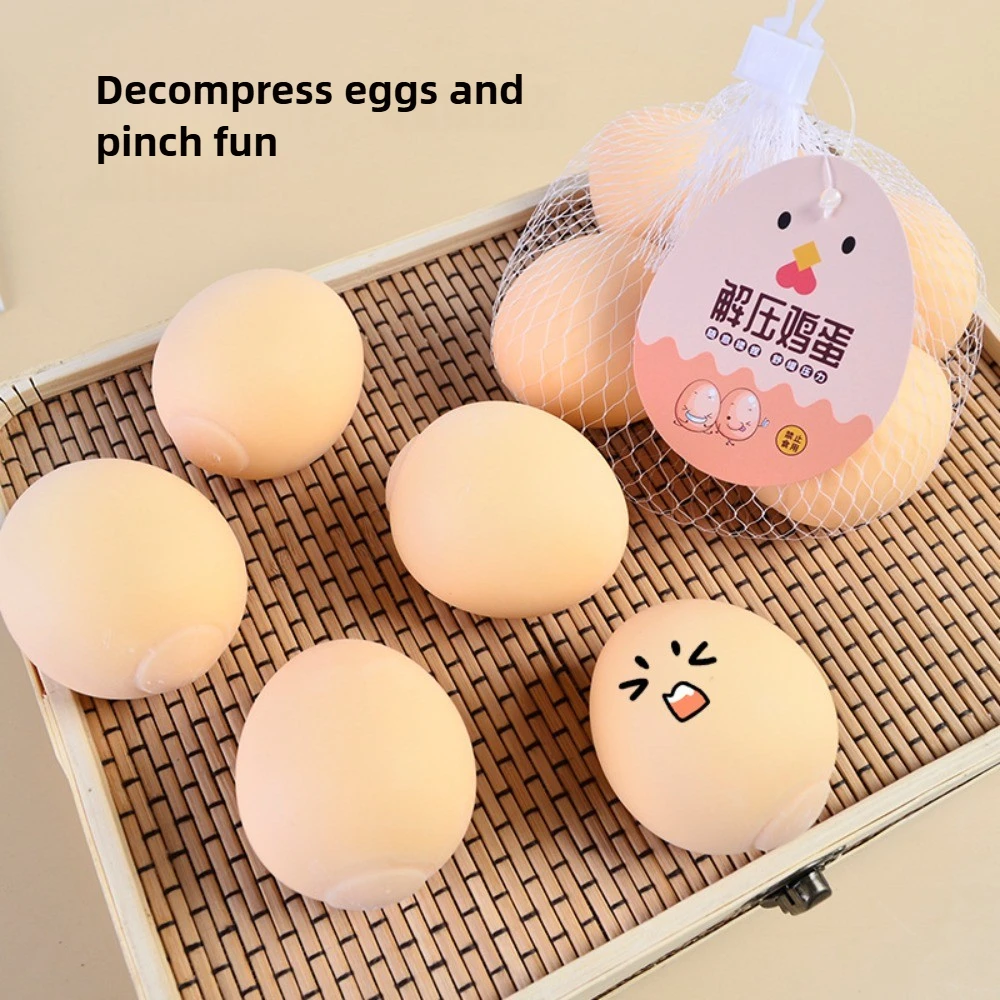 Mainan Pereda Stres Telur Simulasi Squishy Mainan Sensorik untuk Anak-anak Dewasa Relaksasi Kecemasan, Hadiah Squishies Bola Remas