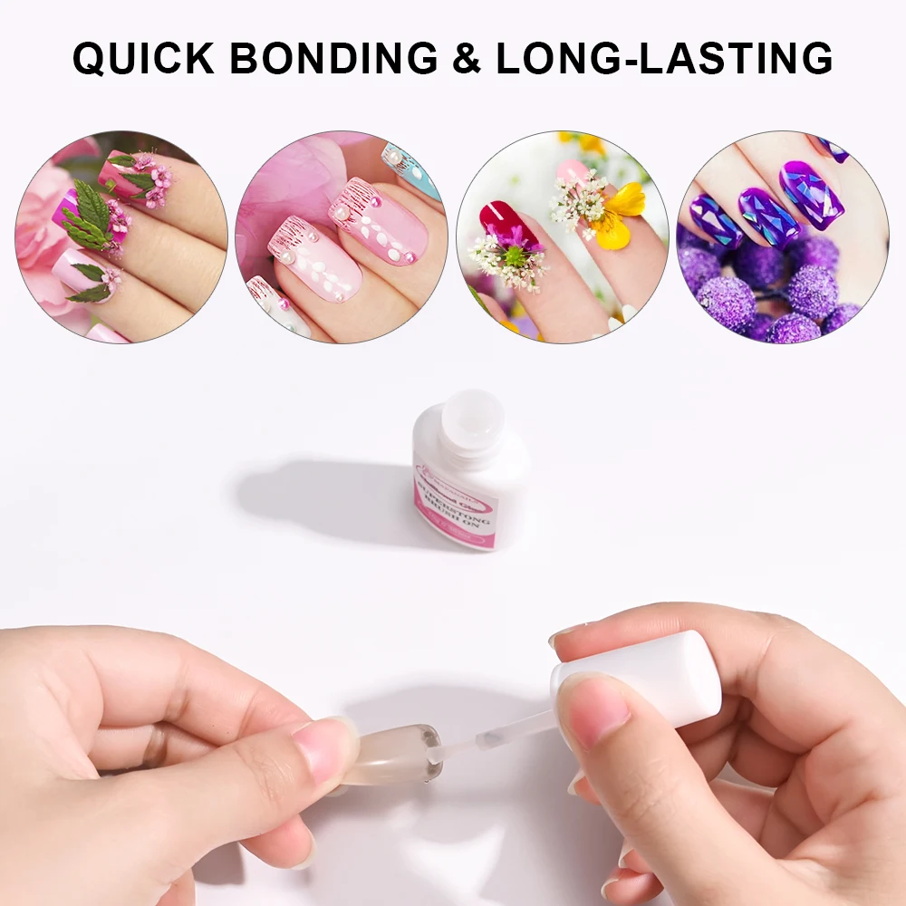 Fast Drying Nail Art Glue Acrylic For Nail Tips Fake Nails Extension Adhesive Super UV Gel Glue Withs Brush DIY Nail Accessories