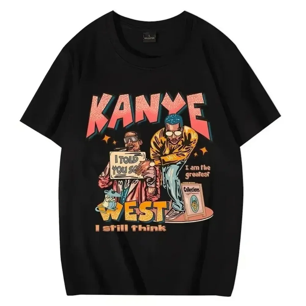 100% Cotton T-Shirt Summer Sports T-Shirt Personalized Fashion Street Kanye Clothes Fashion Casual Short Sleeve T-Shirt Top