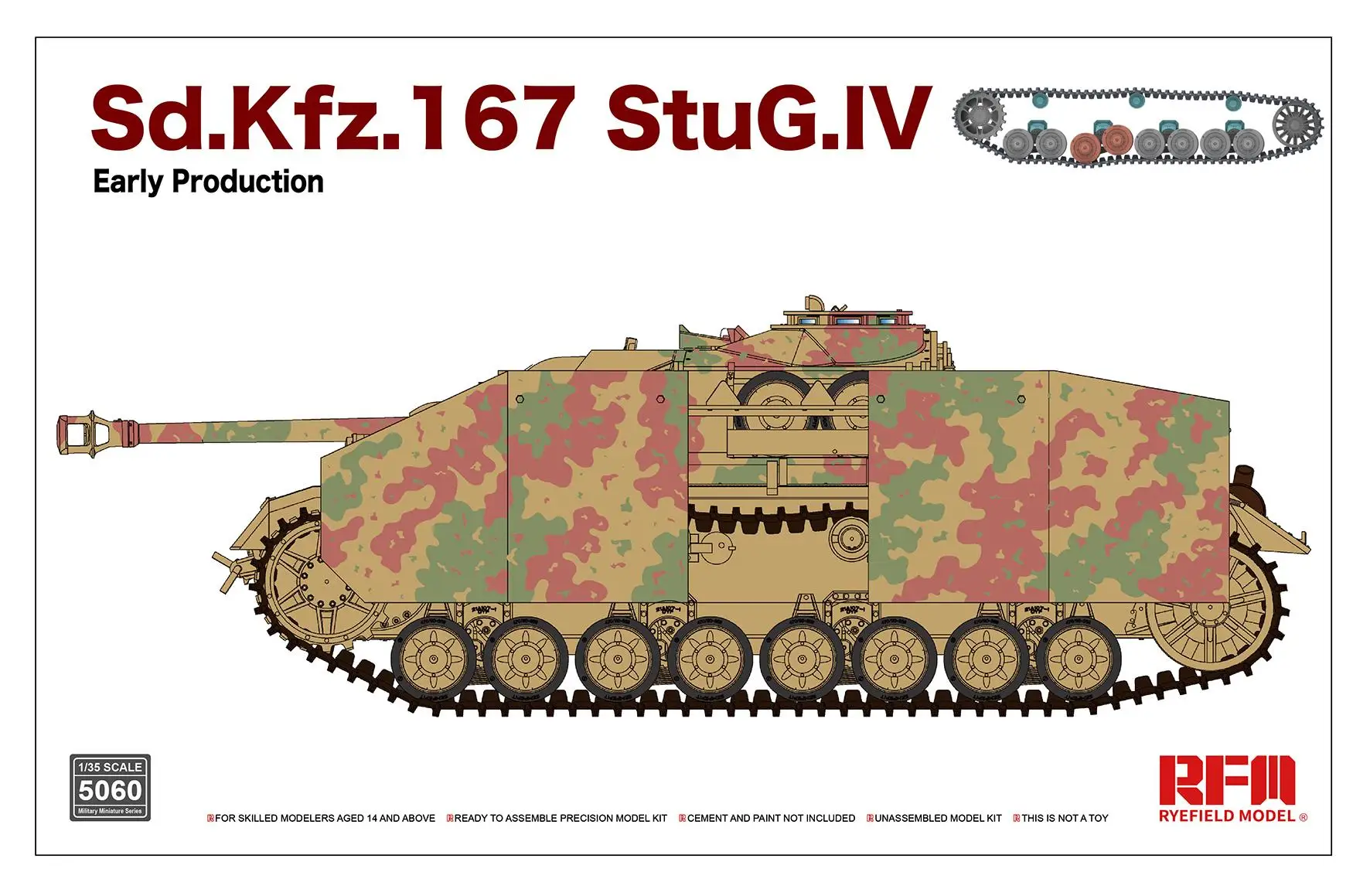 RYEFIELD RM5060 1/35 Sd.Kfz.167 StuG IV Early Production w/Workable Track Links