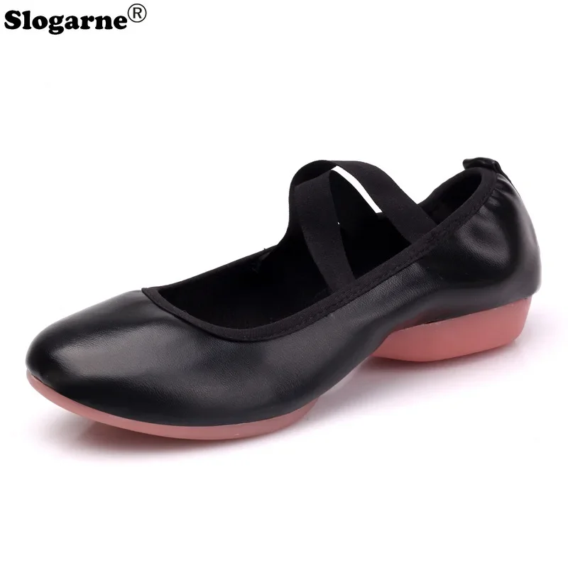 2024 Women Dance Shoes Soft Sole Middle Heels Girls Latin Yoga Trainning Ballroom Latin Salsa Shoes Sports Pu Leahter Sneakers