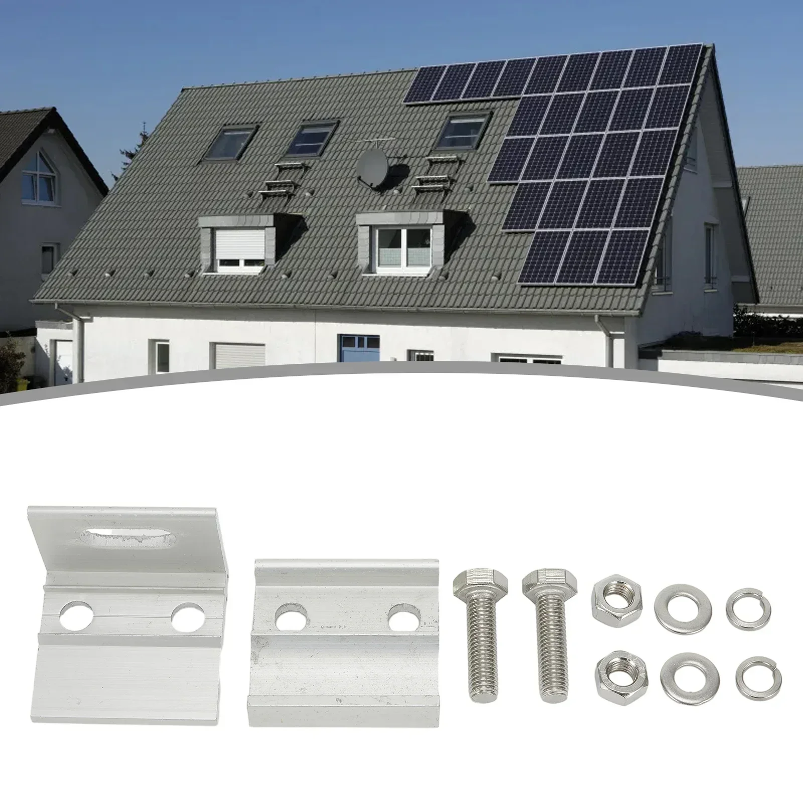 Roof Clamps PV Solar Module Outdoor Horizontal Mounted Portable Racking System Aluminum Alloy Home Improvement