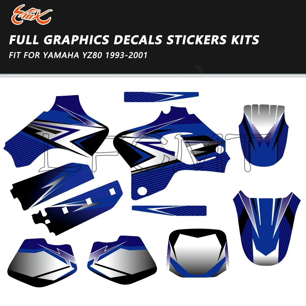 

Full Fairing Graphics Decals Kits Fit for Yamaha YZ 80 YZ80 1993 1994 1995 1996 1997 1998 1999 2000 2001 Motorcycle Background