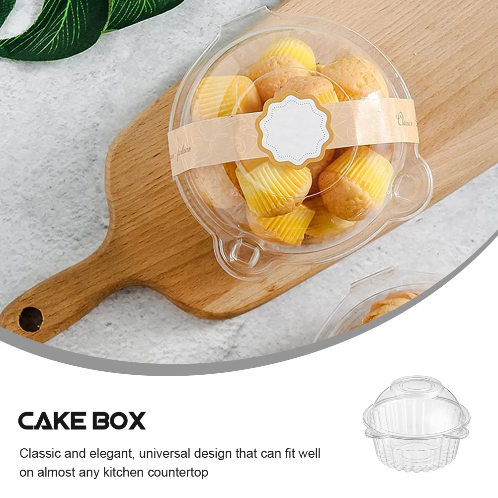 

50Pcs Fresh Keeping Cake Container Practical Portable Cake Holder for Cupcake Bread Fruit Dishes Cookies Box Dessert Box