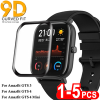 9D Curved Soft Glass Tempered for Huami Amazfit GTR 4 Bip 3 Pro Screen Protector for Xiaomi Amazfit Watch GTS 3 4 Mini Not Glass