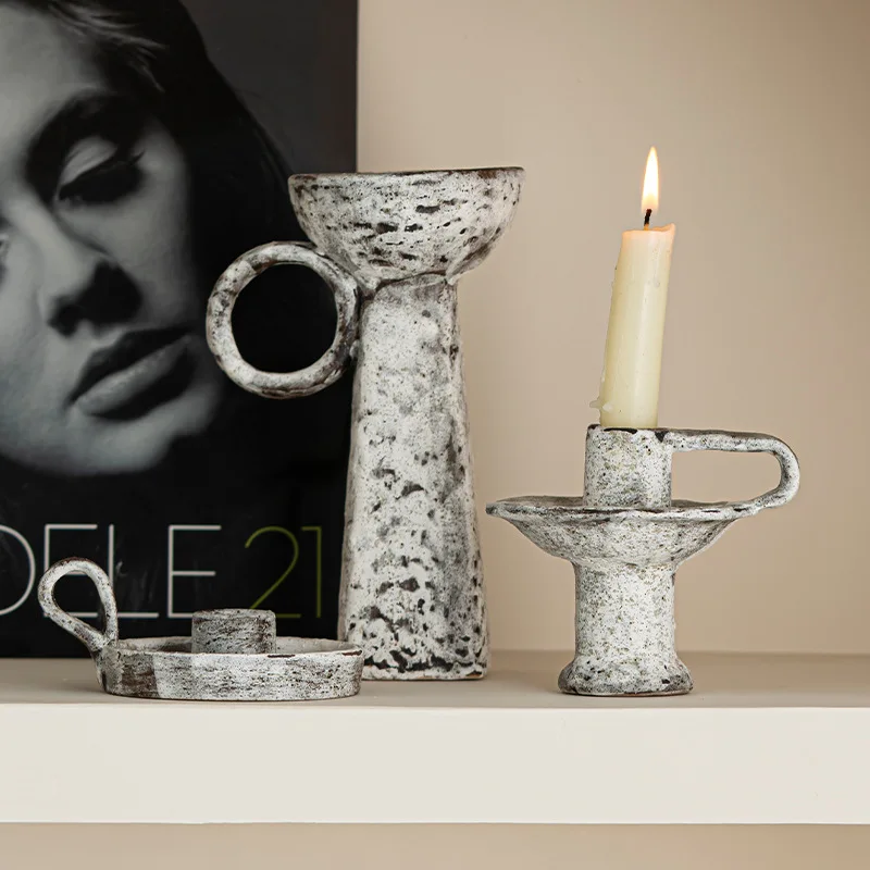 Medieval Chinese-style Japanese-style Retro Ceramic Scented Candle Holder Photo Props Nordic Home Decoration Atmosphere Ornament