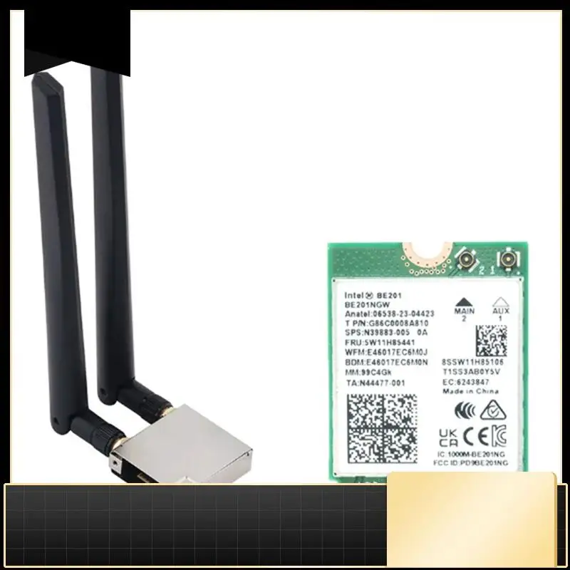 

N33R-BE201 BE201NGW WIFI7 Карта M.2 Cnvio3 8774 Мбит/с Трехдиапазонная беспроводная Wi-Fi-карта Bluetooth5.4 с чехлом для Win10/11 64-бит