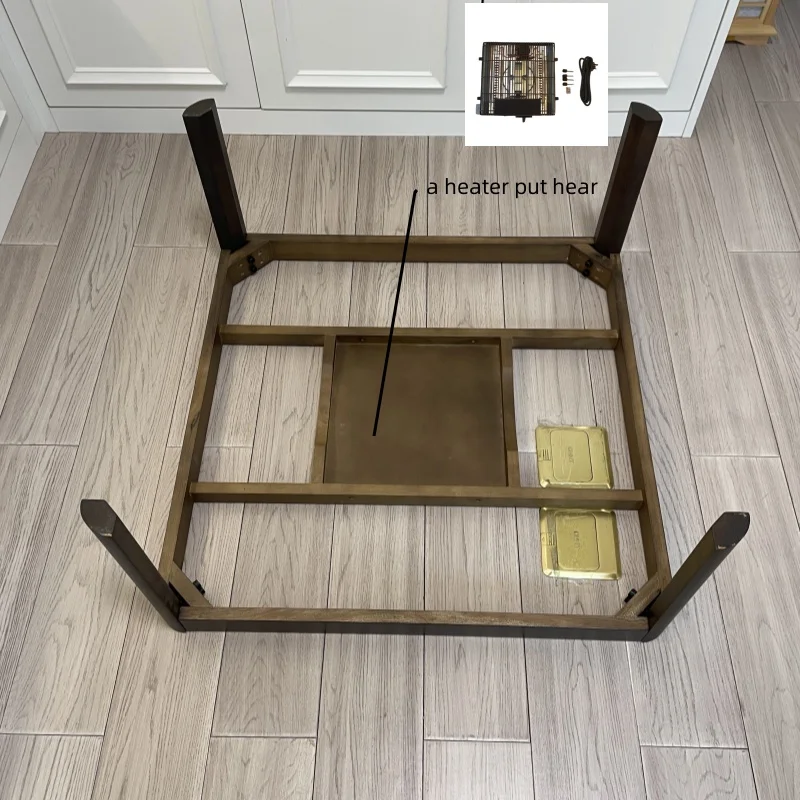 Modern Wood Table Japanese Kotatsu Square 75cm Living Room Japan Style Tatami Foot Warmer Heated Wooden Coffee Tea Table