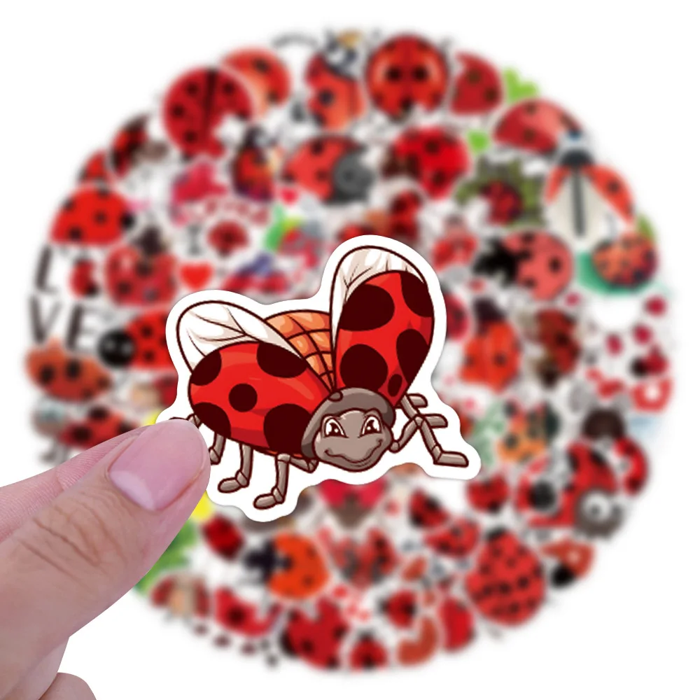

55/110pcs Kawaii Ladybug Graffiti Stickers Cute Insects Cartoon Decal Notebook Phone Guitar Fridge Suitcase Cup Classic Kid Toy