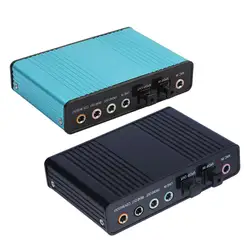 USB 6 Channel 5.1 External Optical Audio Sound Card for Notebook PC Compatible with Win98SE/ME/2000/XP/7/Mac OS9.1