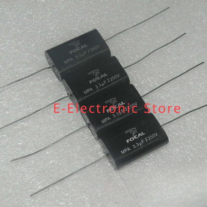 5PCS/LOT 250V 3.3UF 335J  Axial Poleless Film Divider Capacitor with Burnt Copper Feet