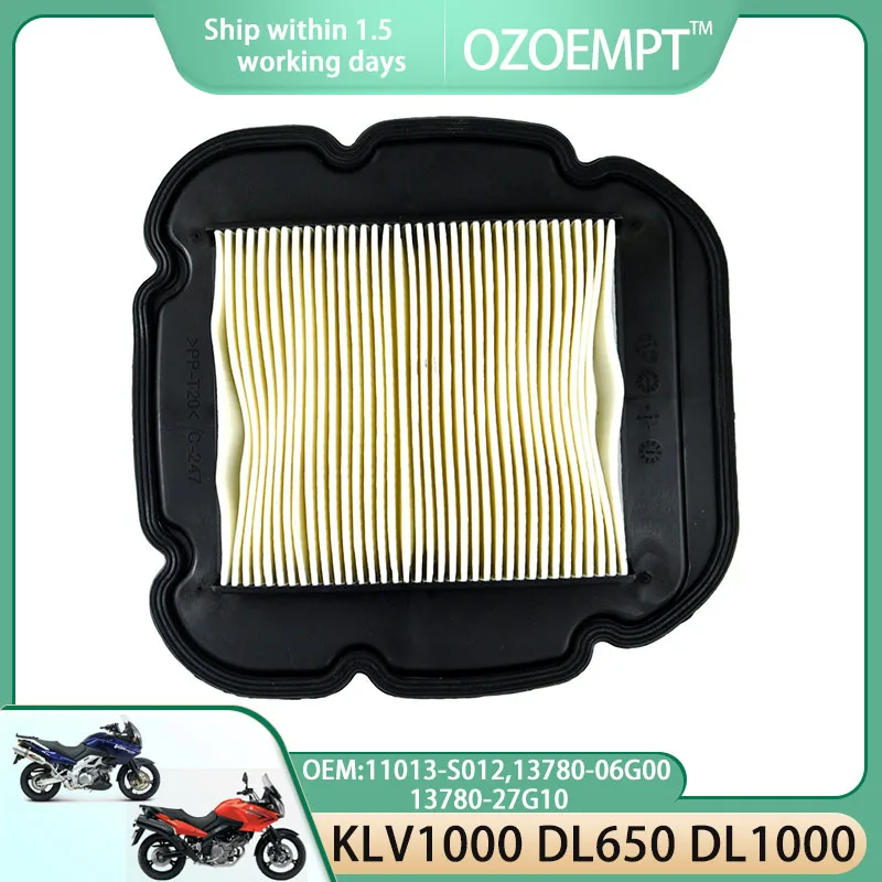 OZOEMPT Motorcycle Air Filter Apply to KLV1000 04-06 DL650 V-Strom 04-21 DL1000 02-10 OEM:11013-S012,13780-06G00,13780-27G10