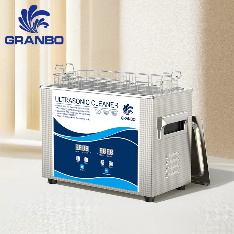 

Granbosonic Ultrasonic Cleaner 4.5L 180W Digial Display Heater Timer Degass 40KHz Ultrasound for Dental 3D Models Lab Instrument