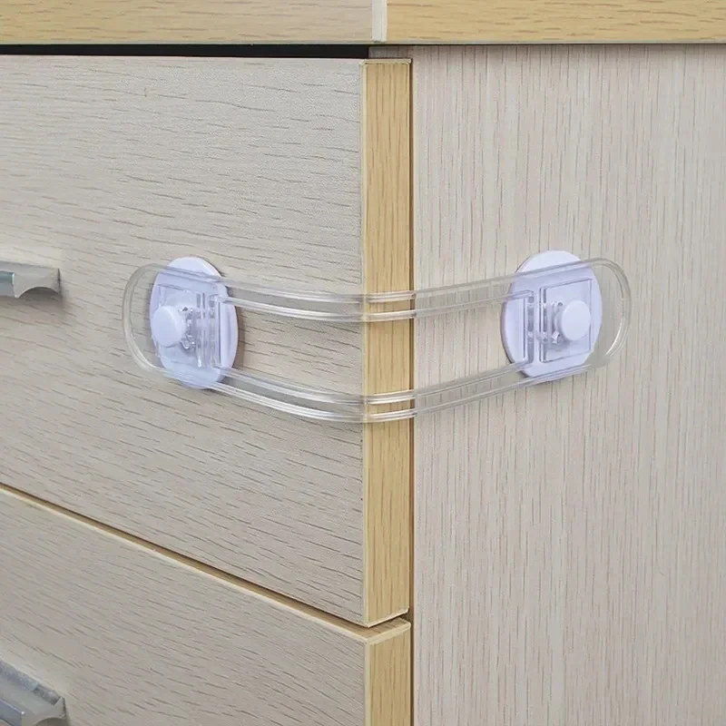 5pcs Multi-functional Baby Child Safety Lock Drawer Refrigerator LockTransparent Anti-Opening Soft Strap Safety Lock